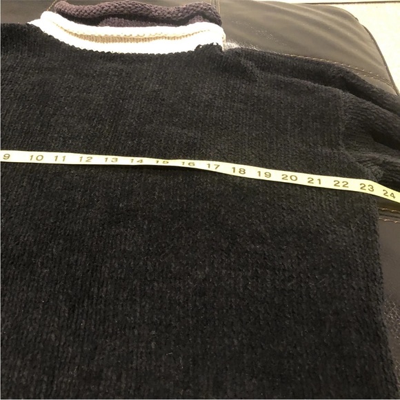 EDEL MACBRIDE Sweater Ireland Hand Made High Roll Neck Chenille Knit Black Large - Picture 16 of 16